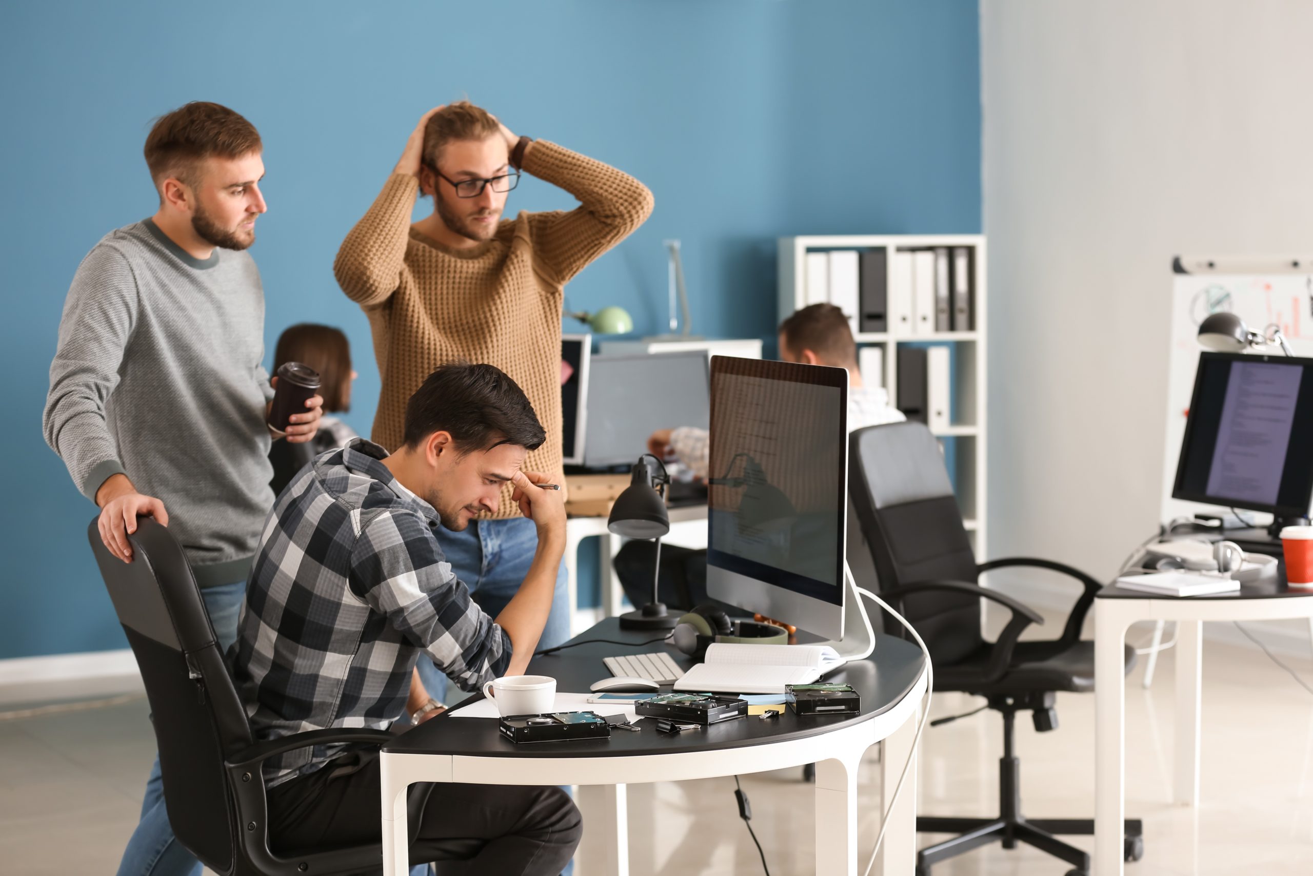 Stressed,It,Specialists,Working,In,Office